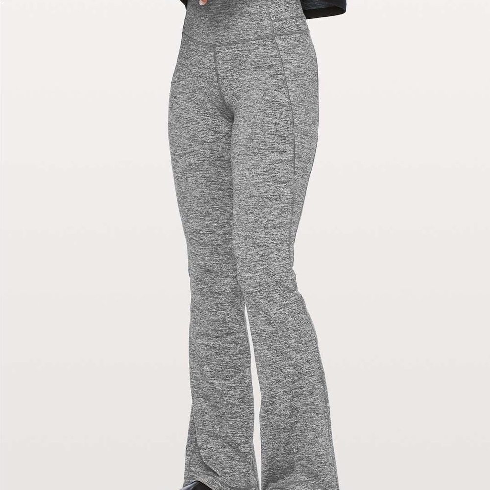 Lululemon Groove Pant Flare Heathered Black 4 Nulu